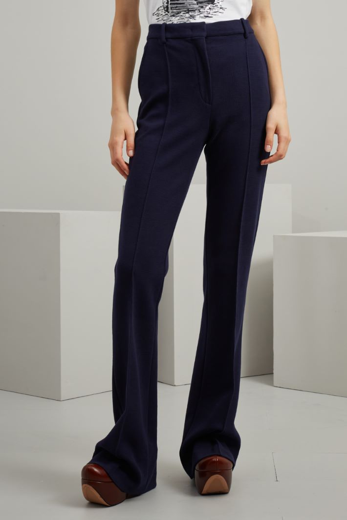 Pantaloni in jersey di cotone - BLU SCURO - Fashion Market - 2