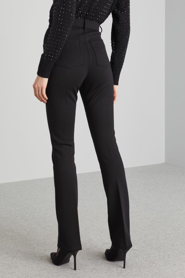Pantaloni slim in jersey  - NERO - Fashion Market - 4