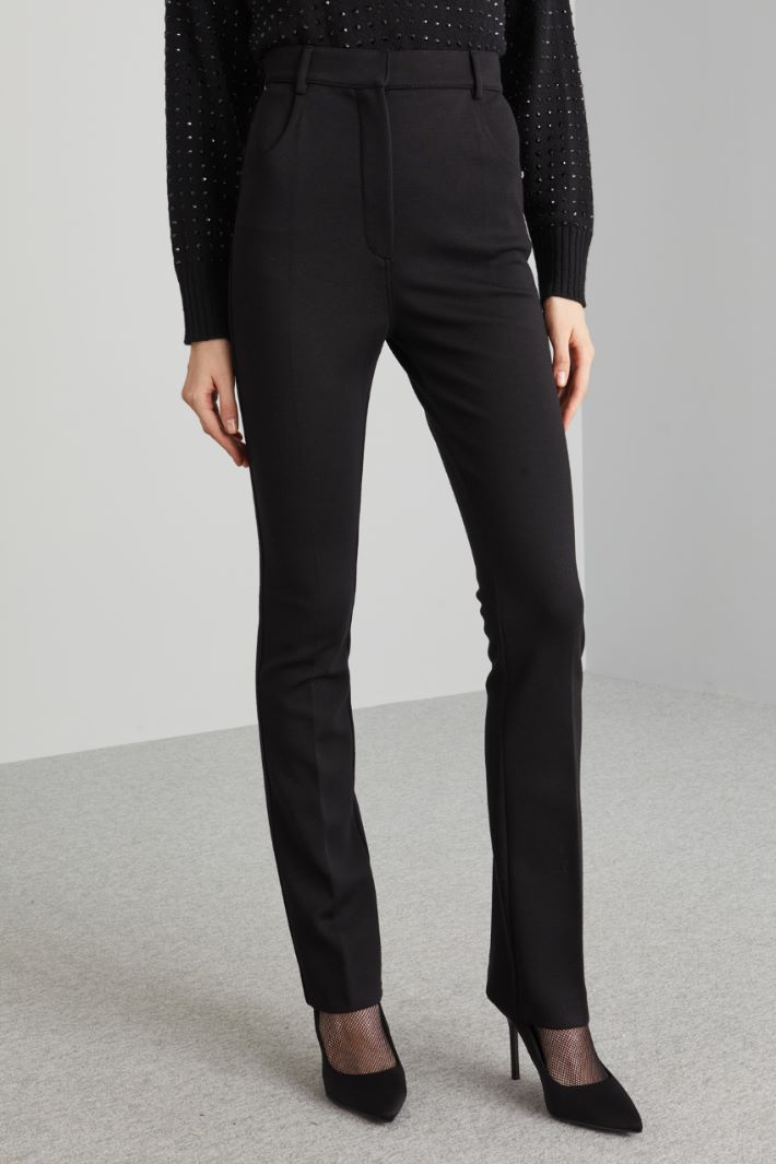 Pantaloni slim in jersey  - NERO - Fashion Market - 2