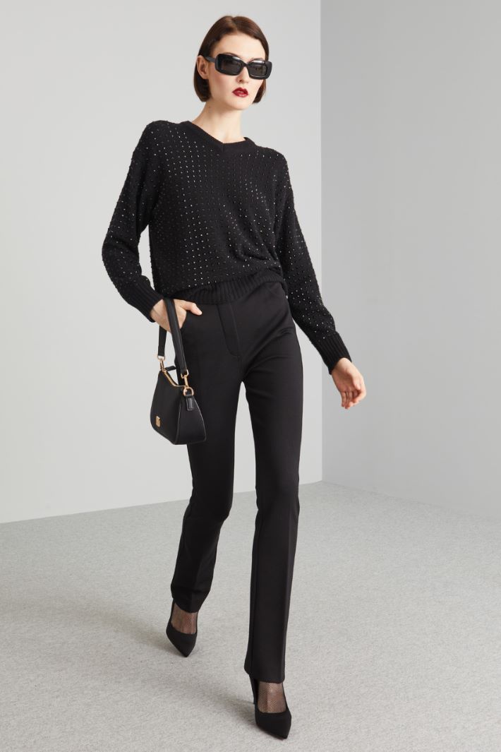 Pantaloni slim in jersey  - NERO - Fashion Market