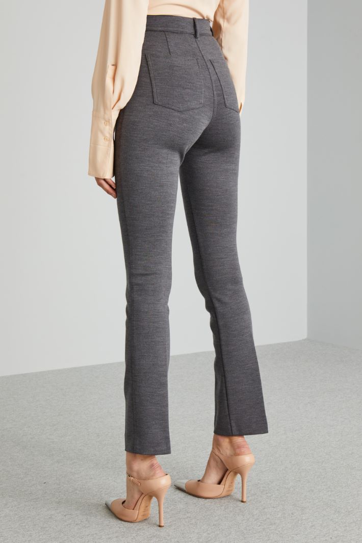 Pantaloni slim in jersey  - GRIGIO - Fashion Market - 4