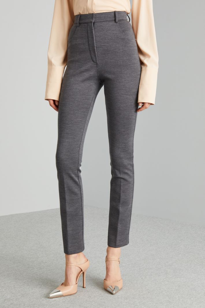 Pantaloni slim in jersey  - GRIGIO - Fashion Market - 2