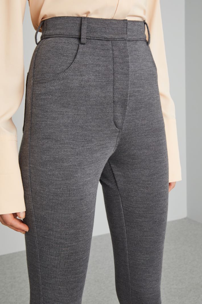 Pantaloni slim in jersey  - GRIGIO - Fashion Market - 3