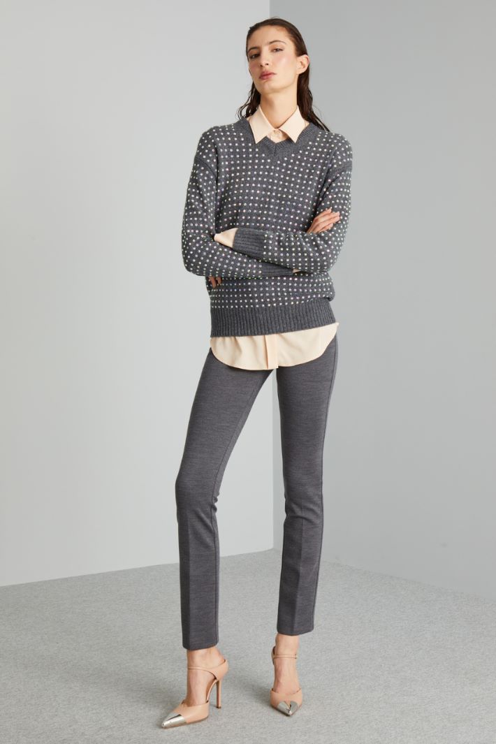 Pantaloni slim in jersey  - GRIGIO - Fashion Market