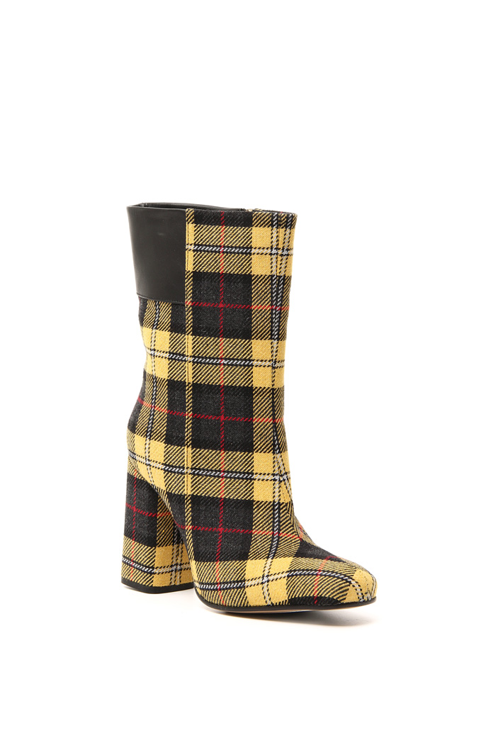 Stivaletti in tartan e pelle - GIALLO NERO - Fashion Market - 2