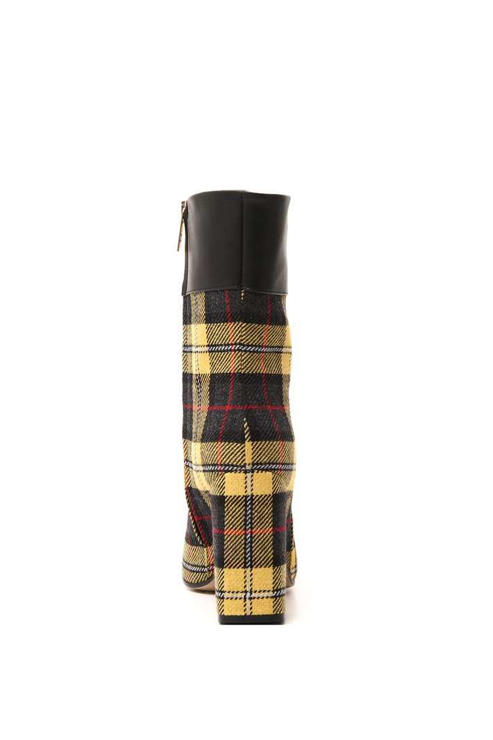 Stivaletti in tartan e pelle - GIALLO NERO - Fashion Market - 4