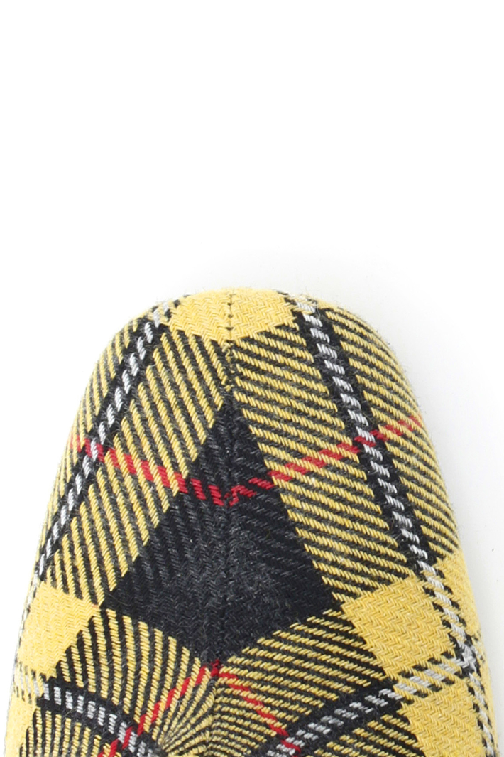 Stivaletti in tartan e pelle - GIALLO NERO - Fashion Market - 5