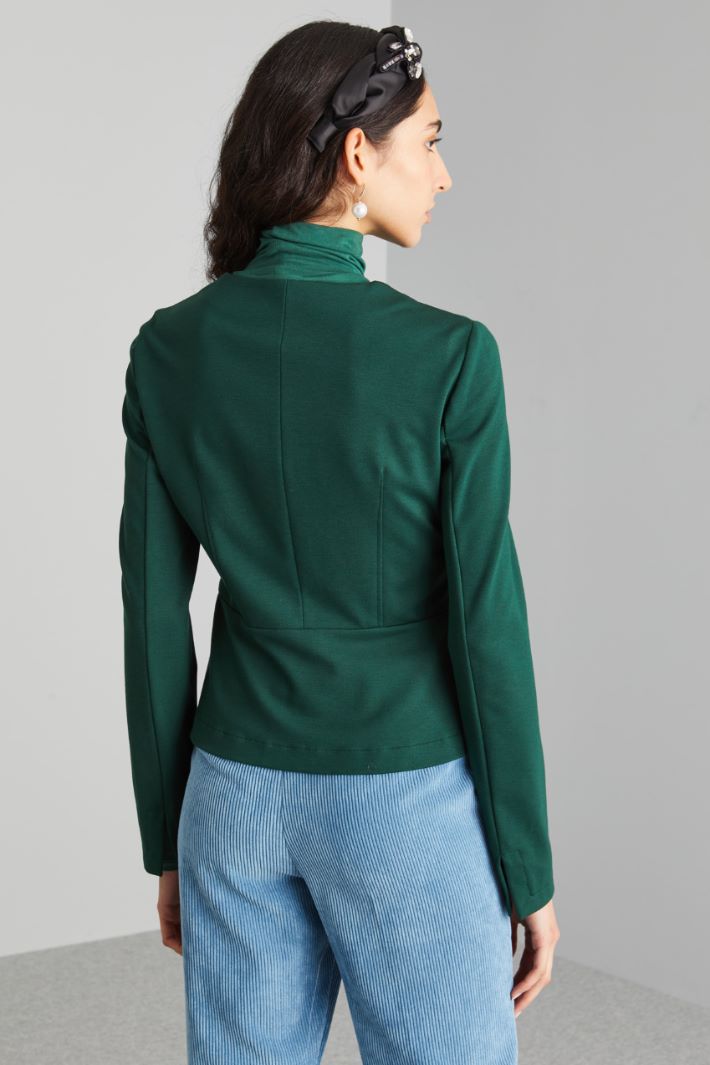 Giacca sfiancata in jersey - VERDE SCURO - Fashion Market - 4