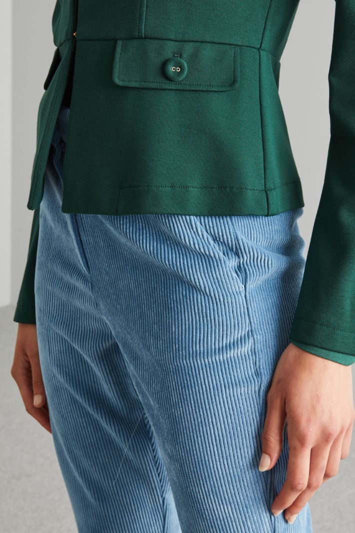 Giacca sfiancata in jersey - VERDE SCURO - Fashion Market - 3