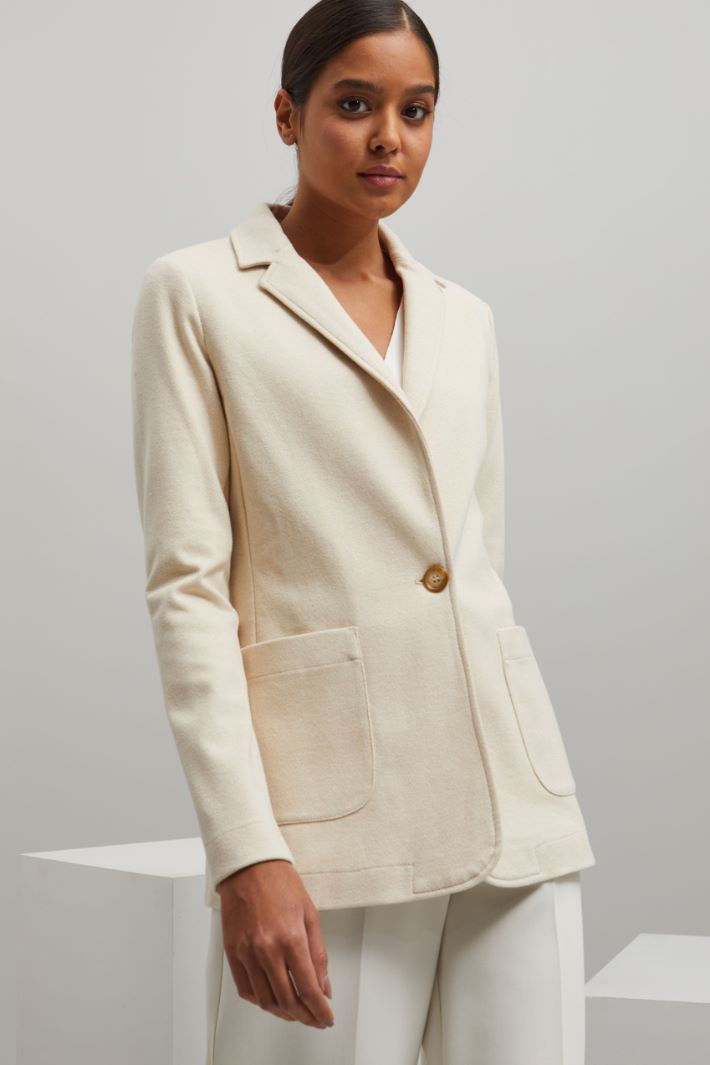 Blazer in jersey - ECRU - Fashion Market - 2