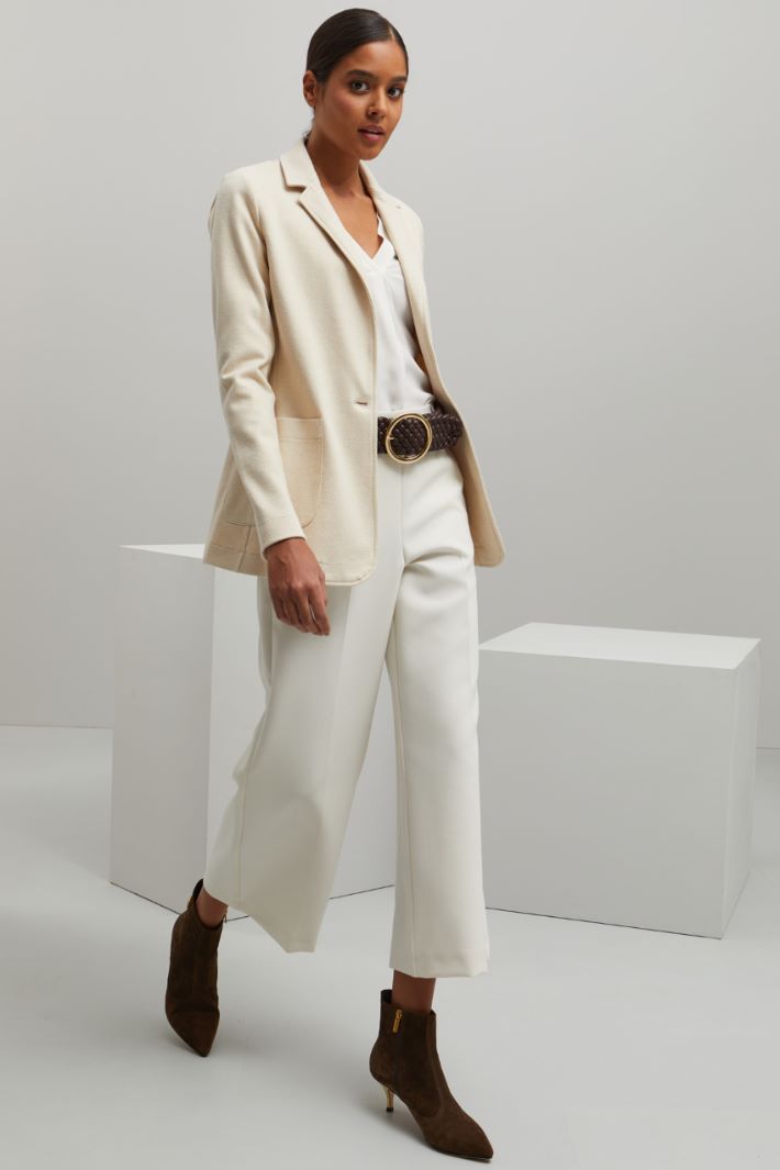 Blazer in jersey - ECRU - Fashion Market