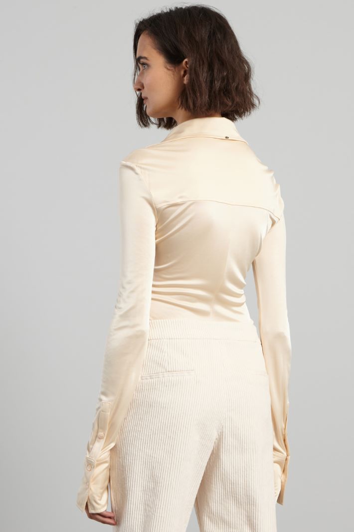 Body a camicia in jersey - AVORIO - Fashion Market - 4