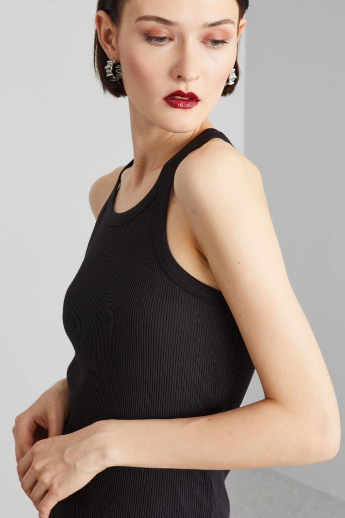 Canotta a coste - NERO - Fashion Market - 3