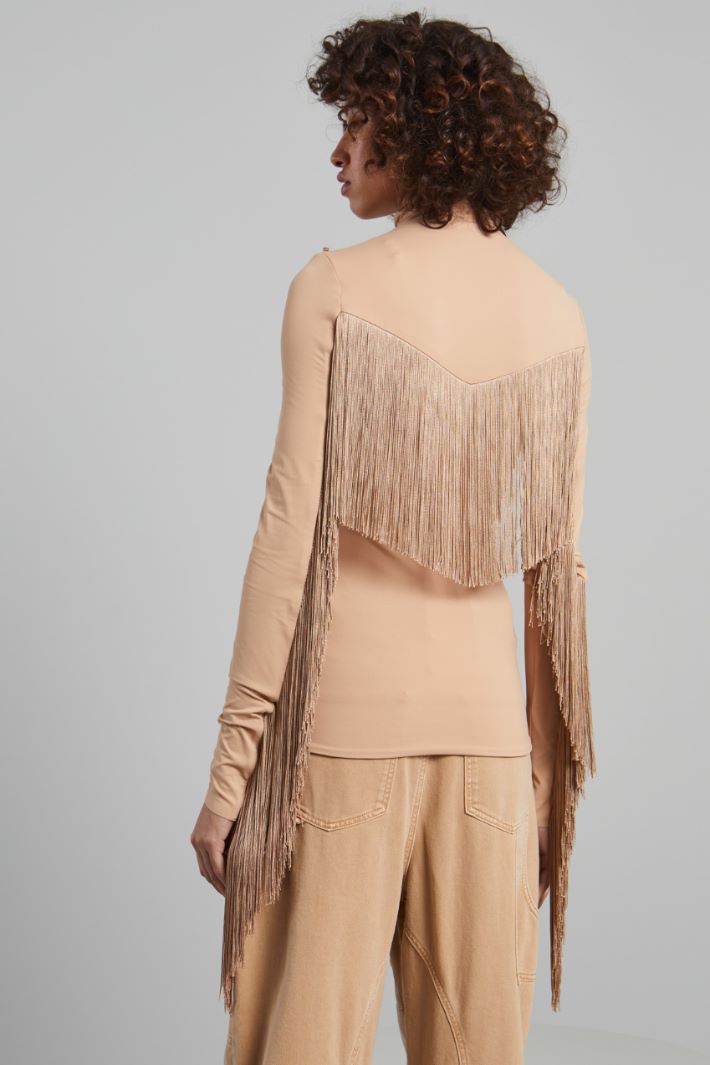 Top con frange lunghe - ROSA PALLIDO - Fashion Market - 4