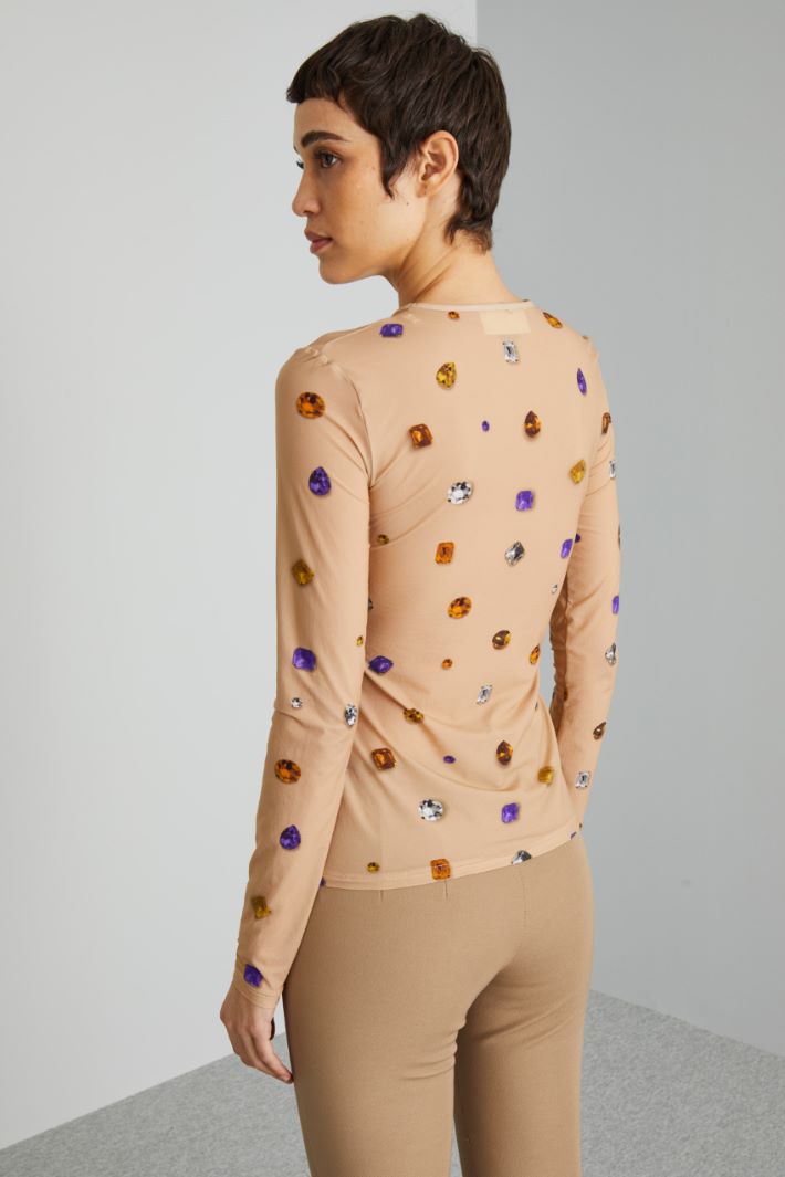 Top in jersey calza stampato - BISCOTTO ARANCIONE - Fashion Market - 4