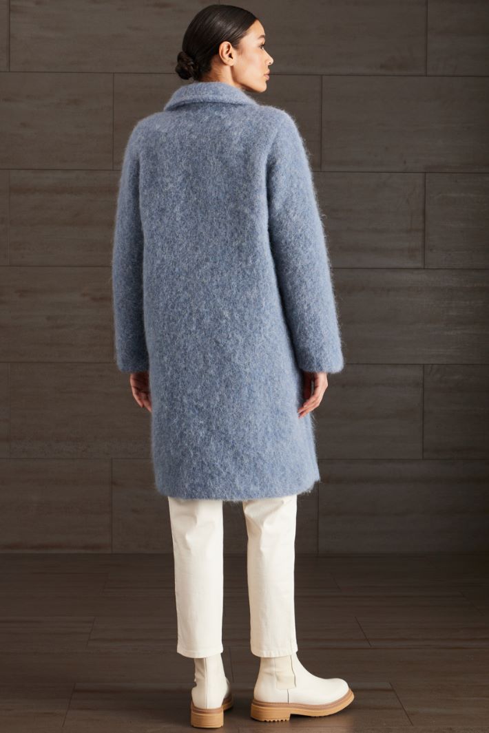 Cappotto garzato - AZZURRO POLVERE - Fashion Market - 4