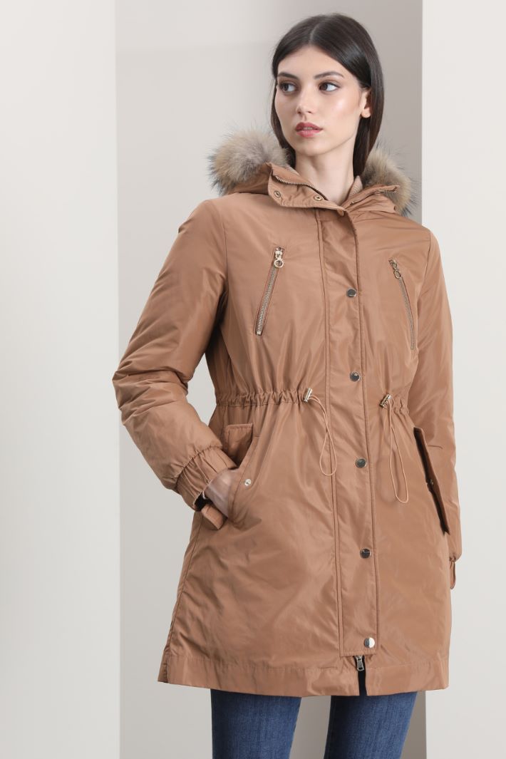 Parka con bordo in pelo - NOCCIOLA - Fashion Market