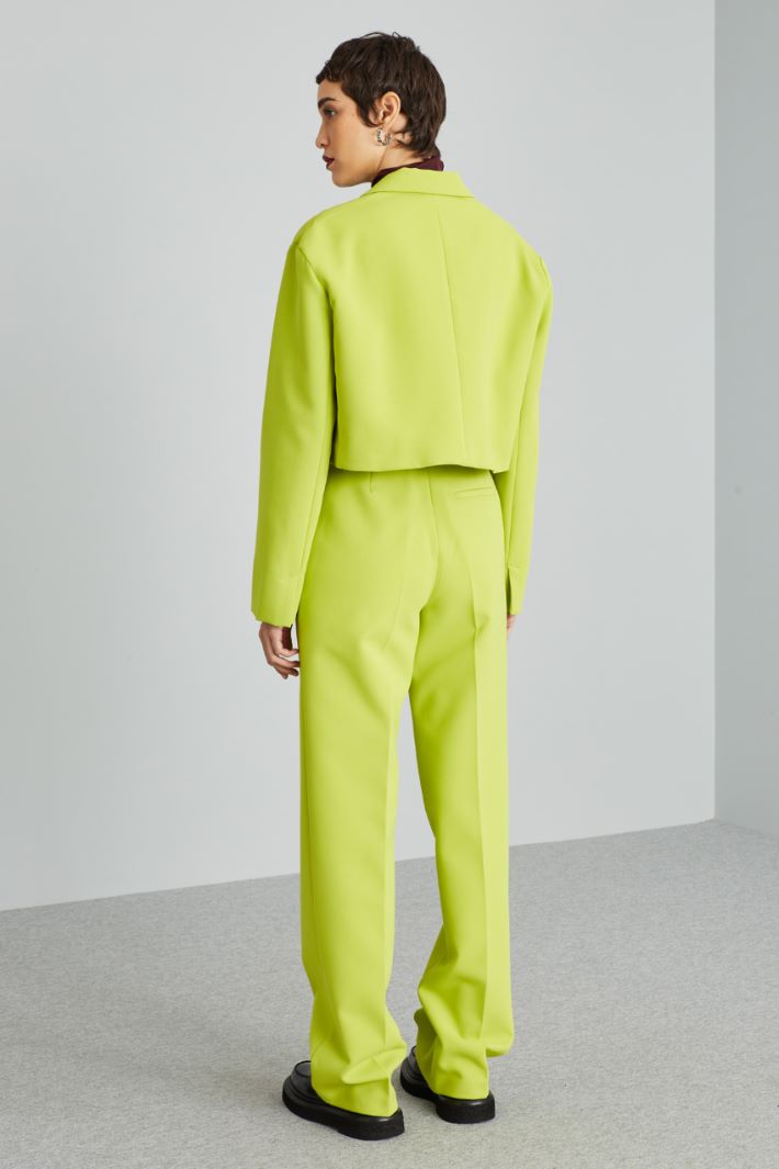 Giacca corta in cady pesante - VERDE LIME - Fashion Market - 4