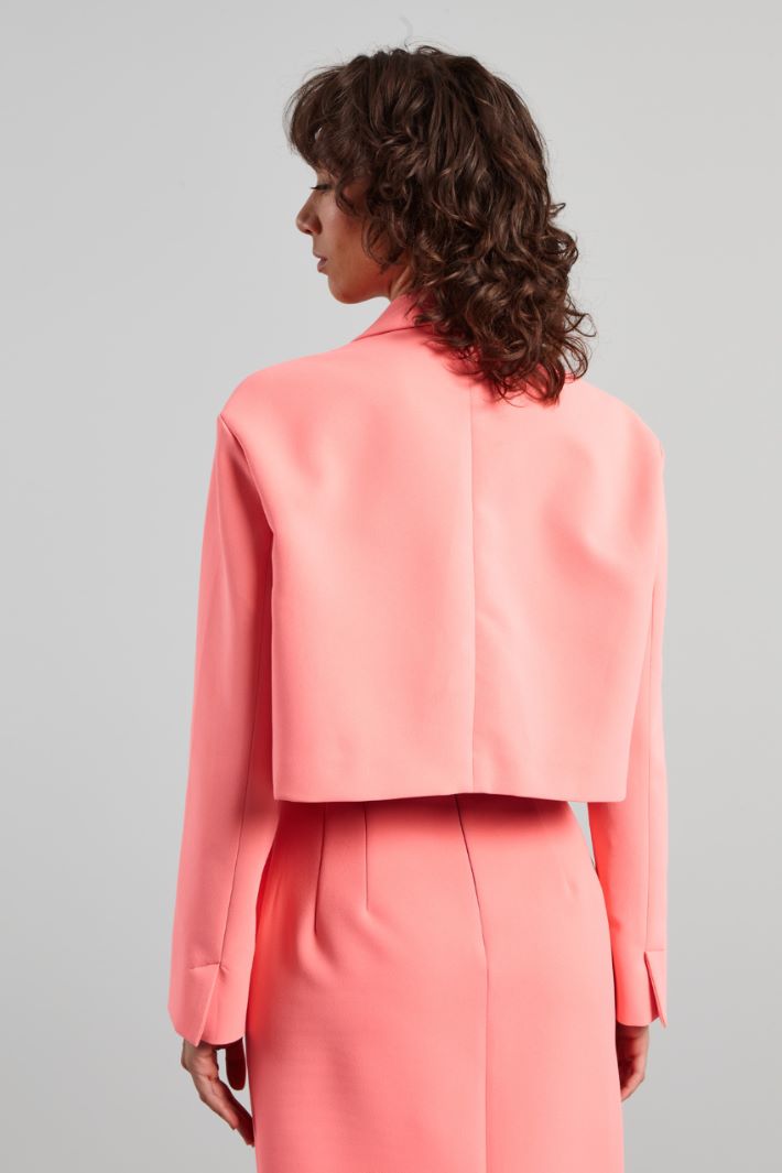 Giacca corta in cady pesante - ROSA ACCESO - Fashion Market - 4