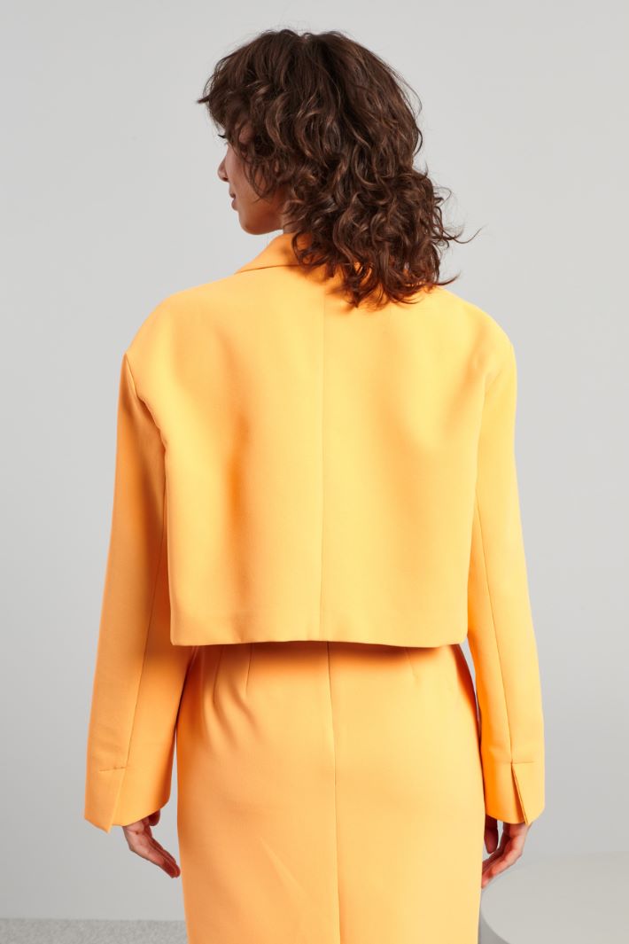 Giacca corta in cady pesante - ARANCIONE - Fashion Market - 4