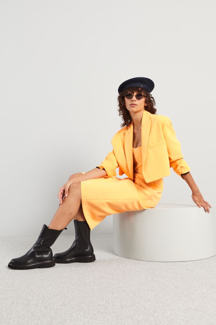 Giacca corta in cady pesante - ARANCIONE - Fashion Market