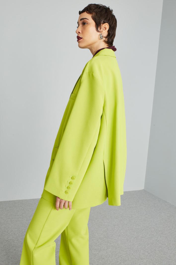 Blazer over in cady pesante - VERDE LIME - Fashion Market - 3
