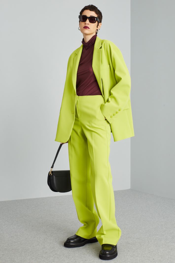 Blazer over in cady pesante - VERDE LIME - Fashion Market