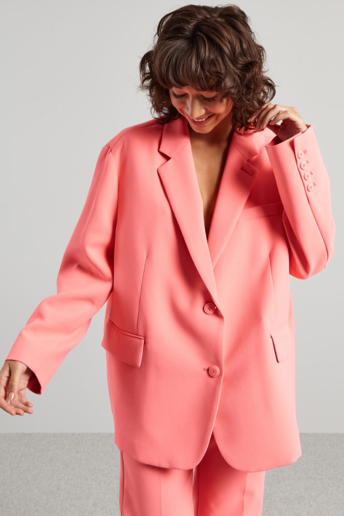 Blazer over in cady pesante - ROSA ACCESO - Fashion Market - 2