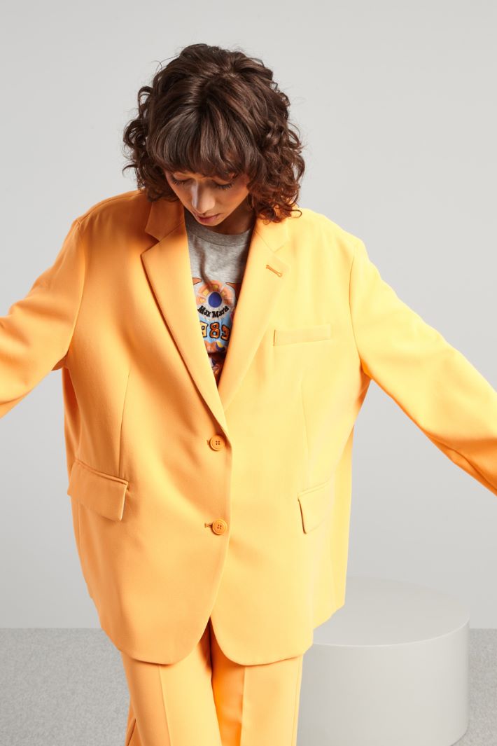 Blazer over in cady pesante - ARANCIONE - Fashion Market - 3