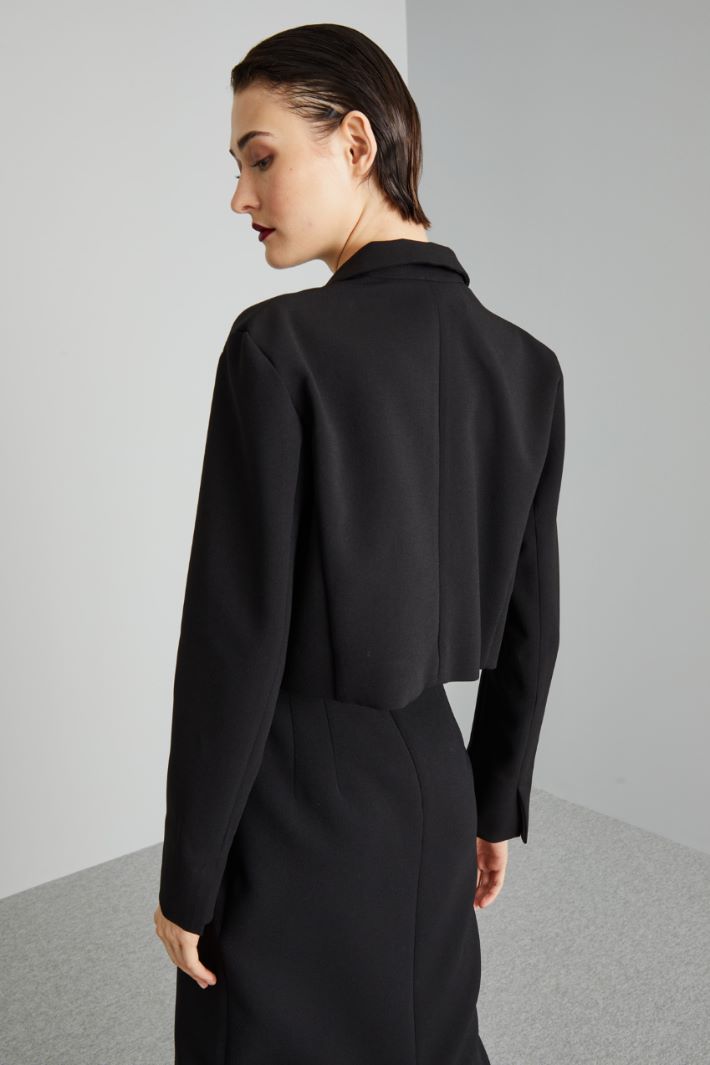 Spencer in cady pesante - NERO - Fashion Market - 4