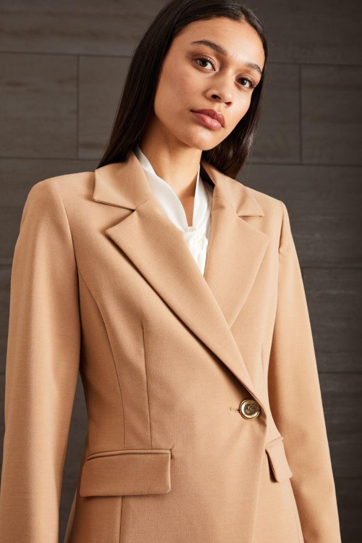 Blazer in tela di viscosa - CAMMELLO - Fashion Market - 3