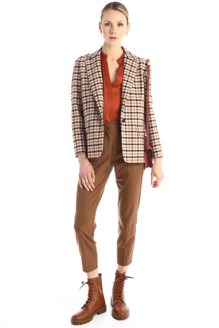 Blazer a fantasia - BEIGE NERO - Fashion Market - 4
