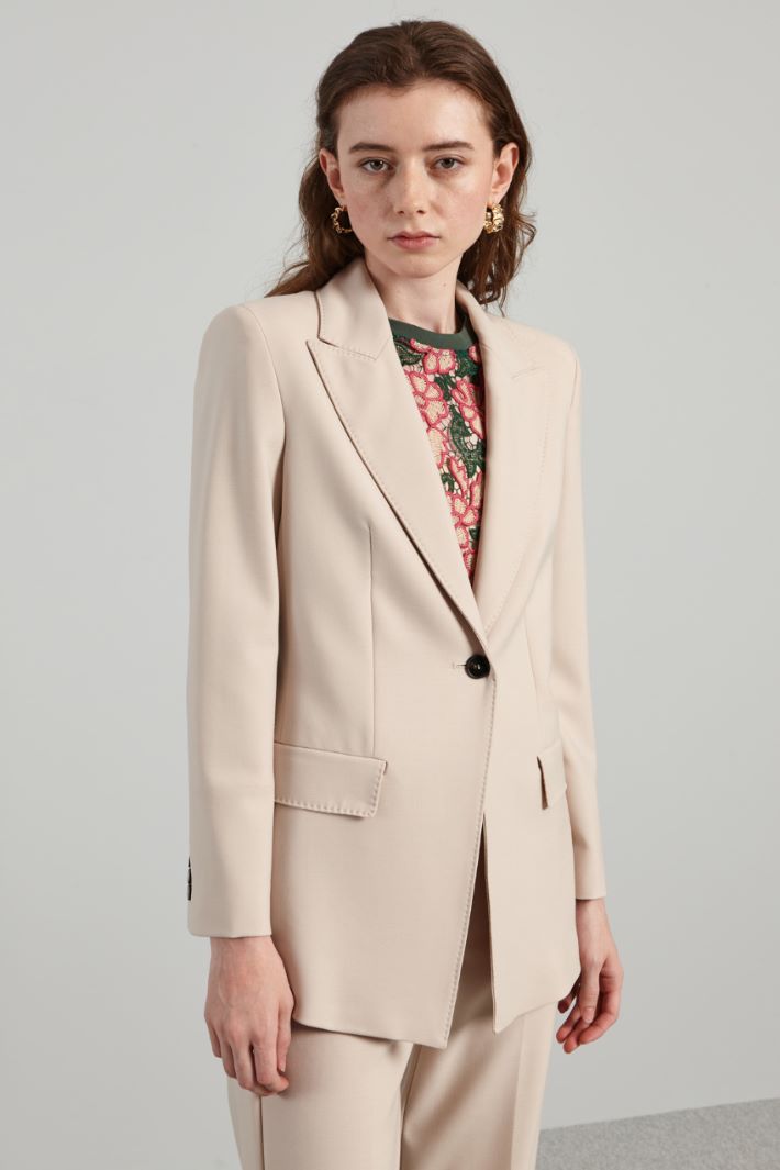 Blazer in saglia di lana - ECRU - Fashion Market - 2