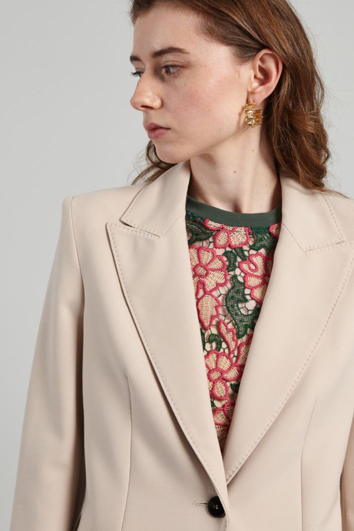 Blazer in saglia di lana - ECRU - Fashion Market - 3