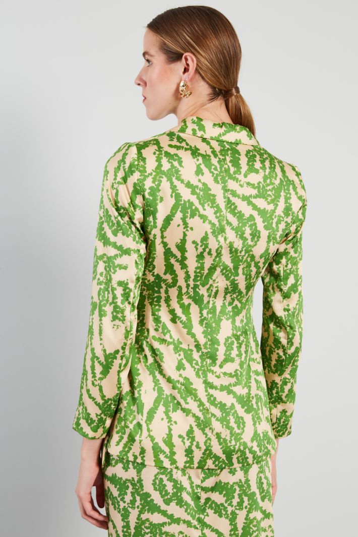 Blazer in twill a portafoglio - VERDE AVORIO - Fashion Market - 4