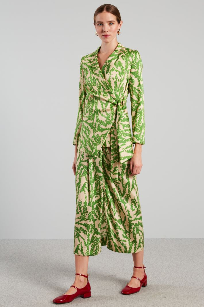 Blazer in twill a portafoglio - VERDE AVORIO - Fashion Market
