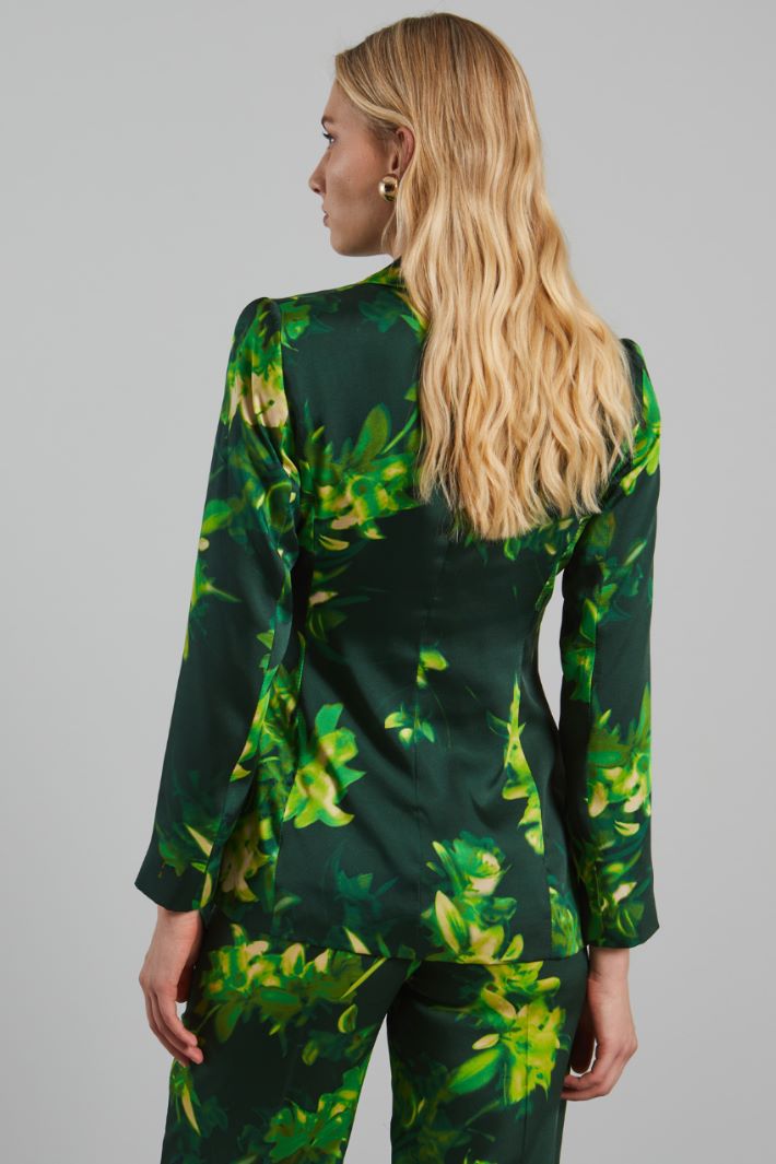 Blazer in twill a portafoglio - VERDE BOSCO LIME - Fashion Market - 4
