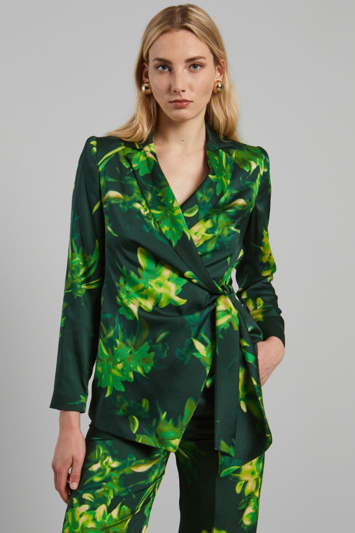 Blazer in twill a portafoglio - VERDE BOSCO LIME - Fashion Market - 2
