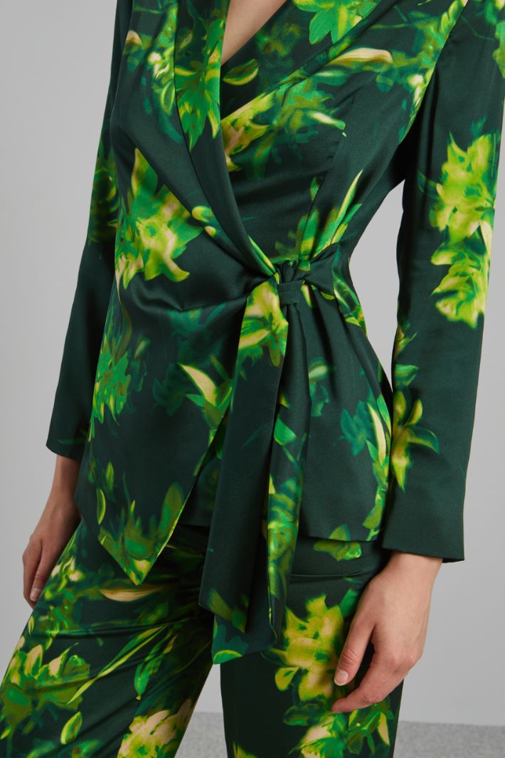 Blazer in twill a portafoglio - VERDE BOSCO LIME - Fashion Market - 3