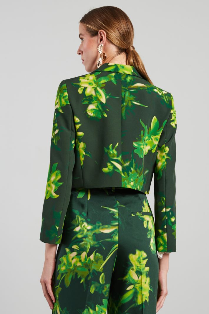 Bolero in cady stampato - VERDE - Fashion Market - 4