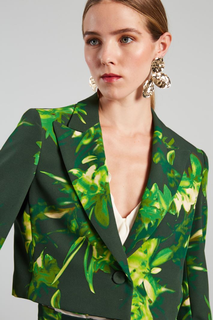 Bolero in cady stampato - VERDE - Fashion Market - 3