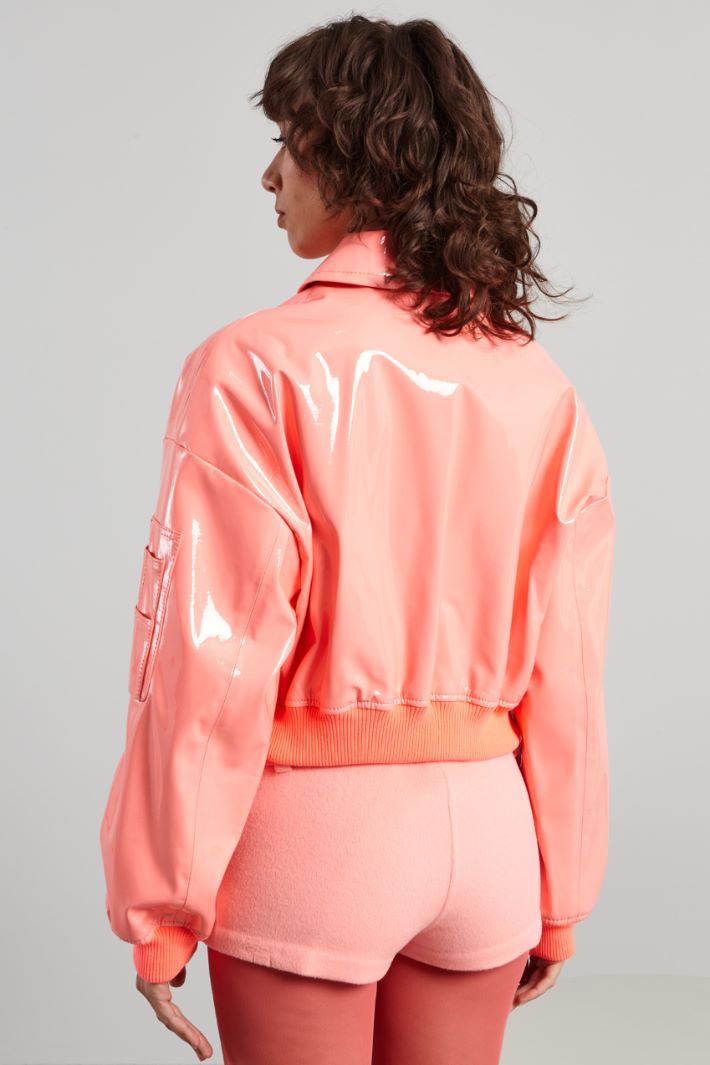 Giacca corta in vernice - ROSA ACCESO - Fashion Market - 5