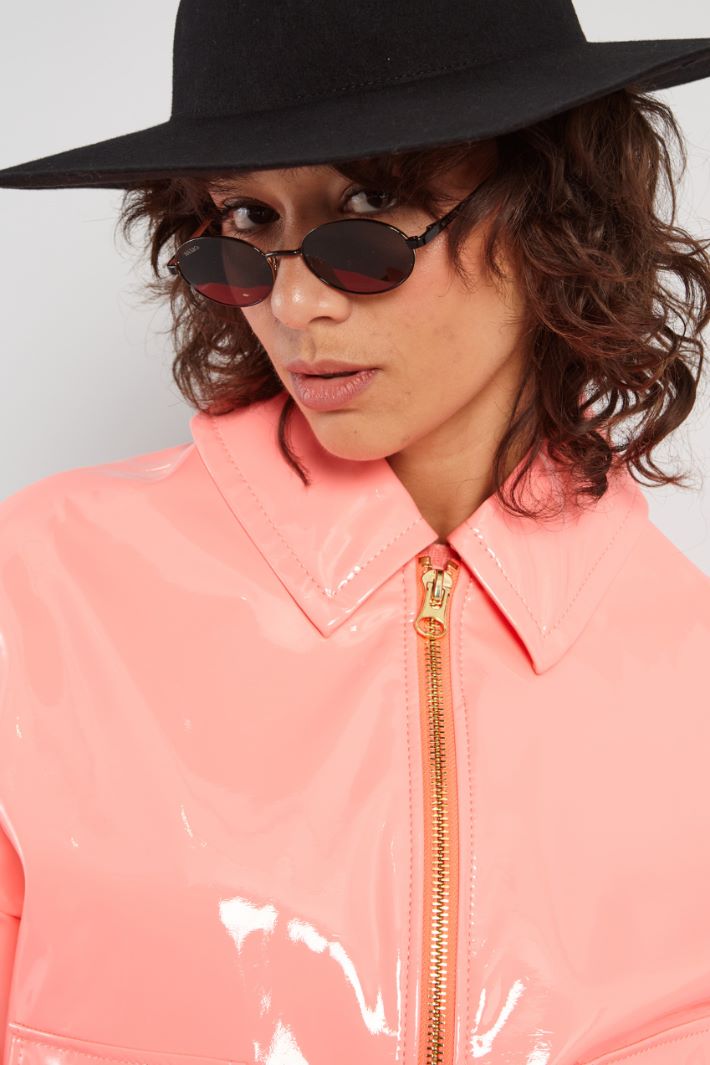 Giacca corta in vernice - ROSA ACCESO - Fashion Market - 4