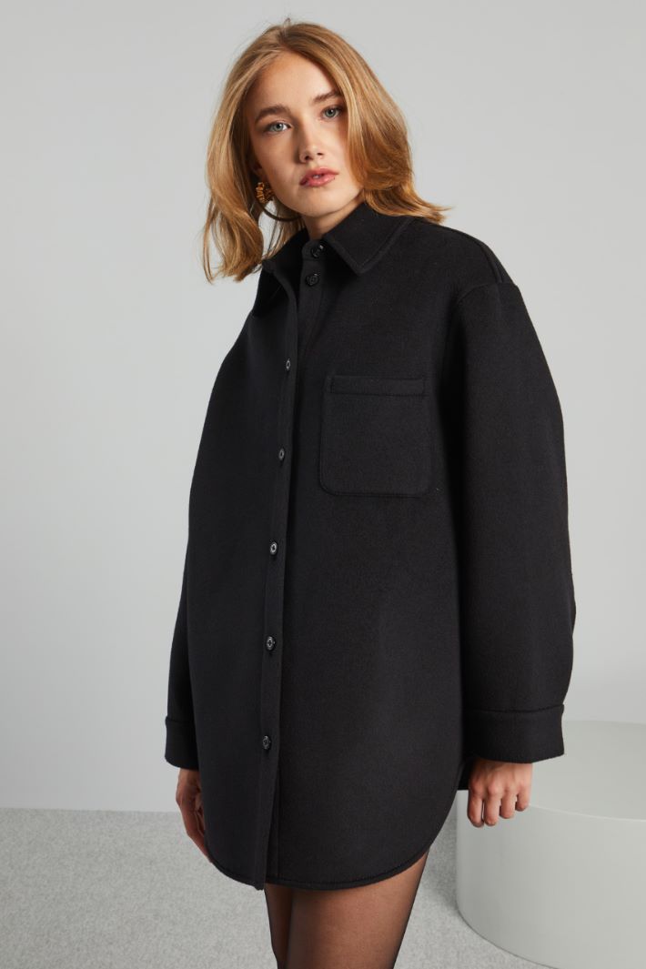 Giacca over stile camicia - NERO - Fashion Market - 2