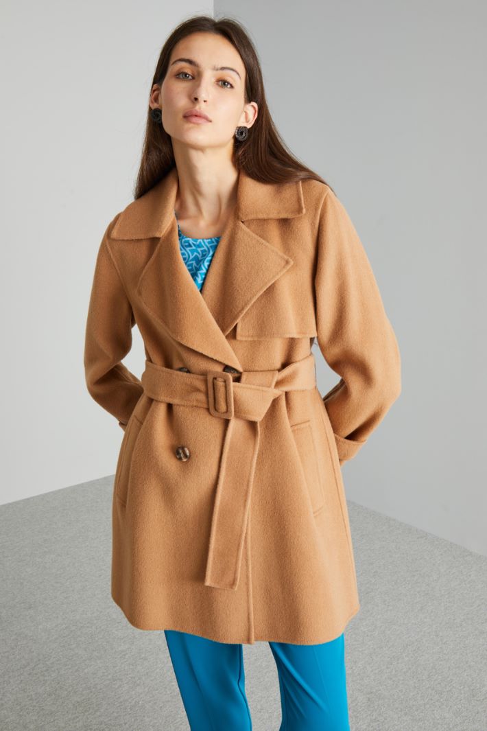 Cappotto in doppio drap - CAMMELLO - Fashion Market - 2