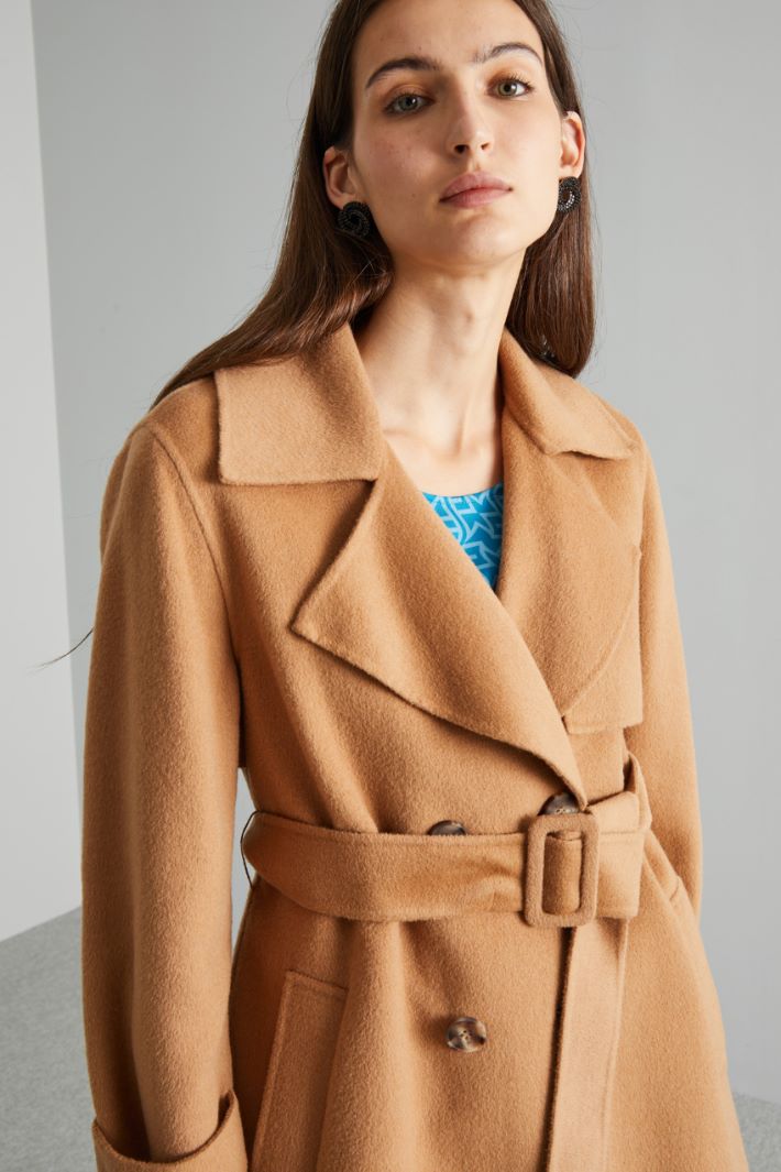 Cappotto in doppio drap - CAMMELLO - Fashion Market - 3