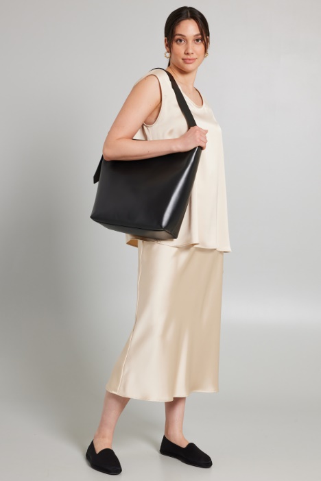 Gonna longuette in raso - Fashion Market