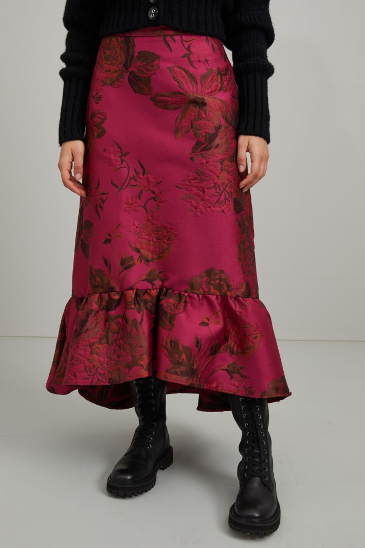 Gonna con balza - FUCSIA MARRONE - Fashion Market - 2