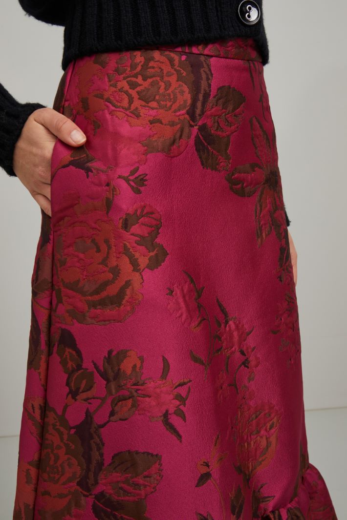 Gonna con balza - FUCSIA MARRONE - Fashion Market - 3