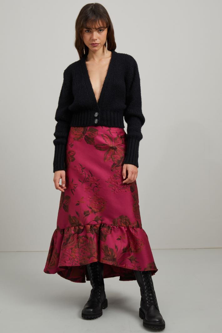 Gonna con balza - FUCSIA MARRONE - Fashion Market